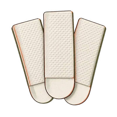 A strip of Command picture-hanging tape, unspooled.