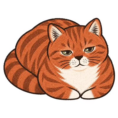 Chenille, the site cat, loafed into a compact round shape, unbothered.