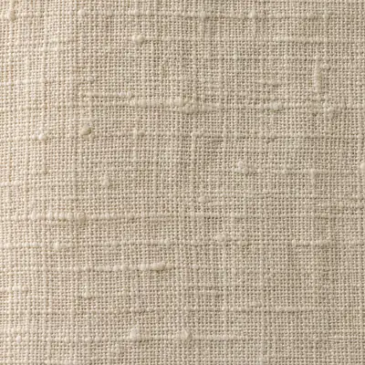 New oatmeal linen up close: an even open weave, flat and uncreased.
